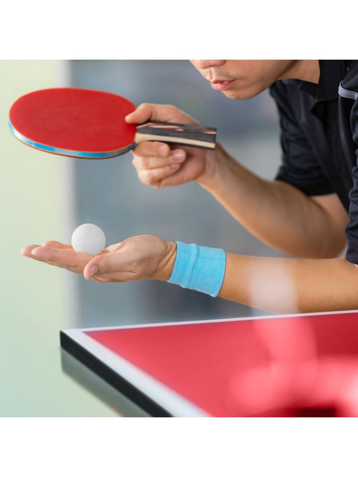 relaxdays Tischtennisplatte in Blau/Rot mit 2 Schlägern und 3 Bällen günstig kaufen onesize