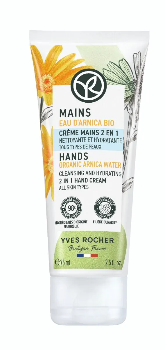 Yves Rocher 2in1 Arnica Water органска крема за чишћење и хидратацију руку