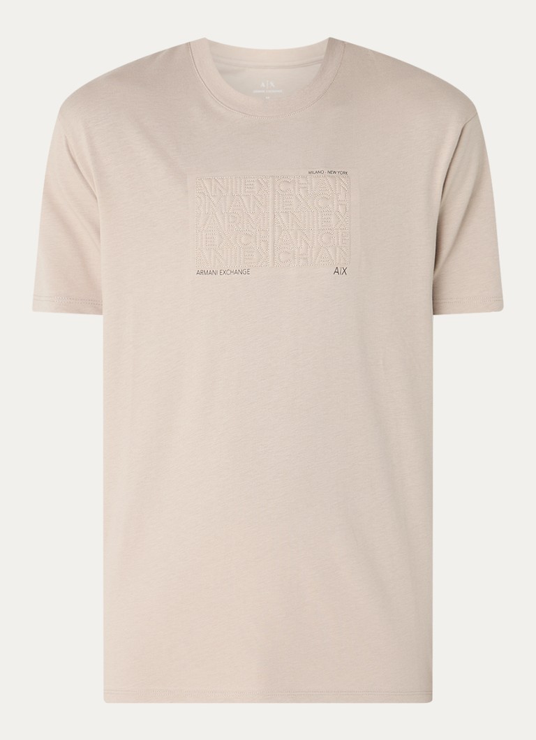 Tricou Armani Exchange cu logo brodat