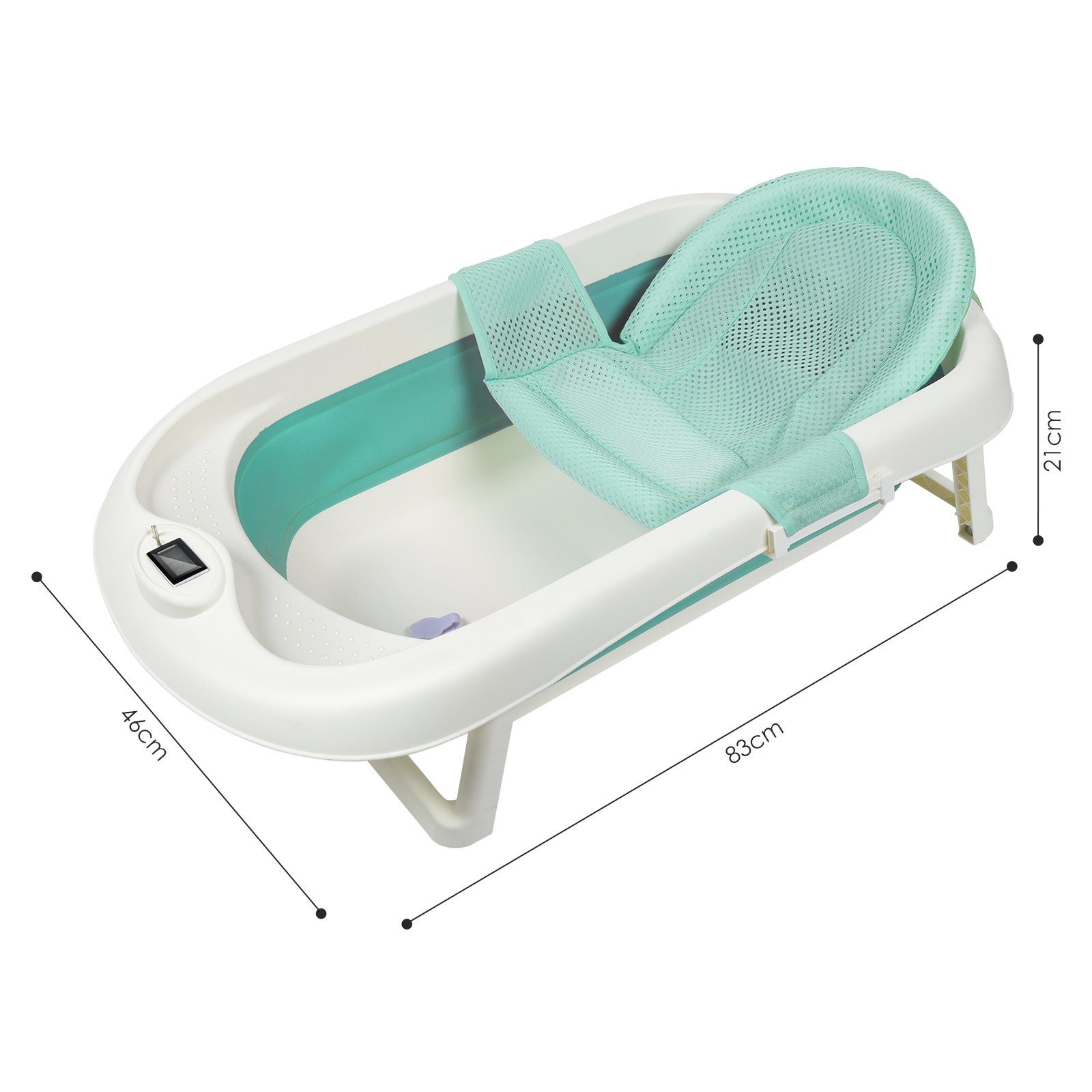Clanmacy Babybadewanne Baby Badewanne mit Standfüßen Faltbare Wanne Babywanne Reisebadewanne