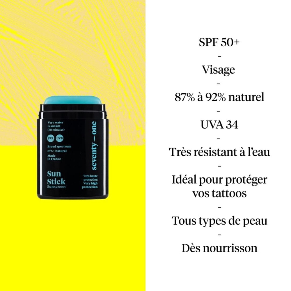 seventyOne percent Sun Stick – BLUE LAGOON - SPF50+ Stick / Visage / Protection solaire
