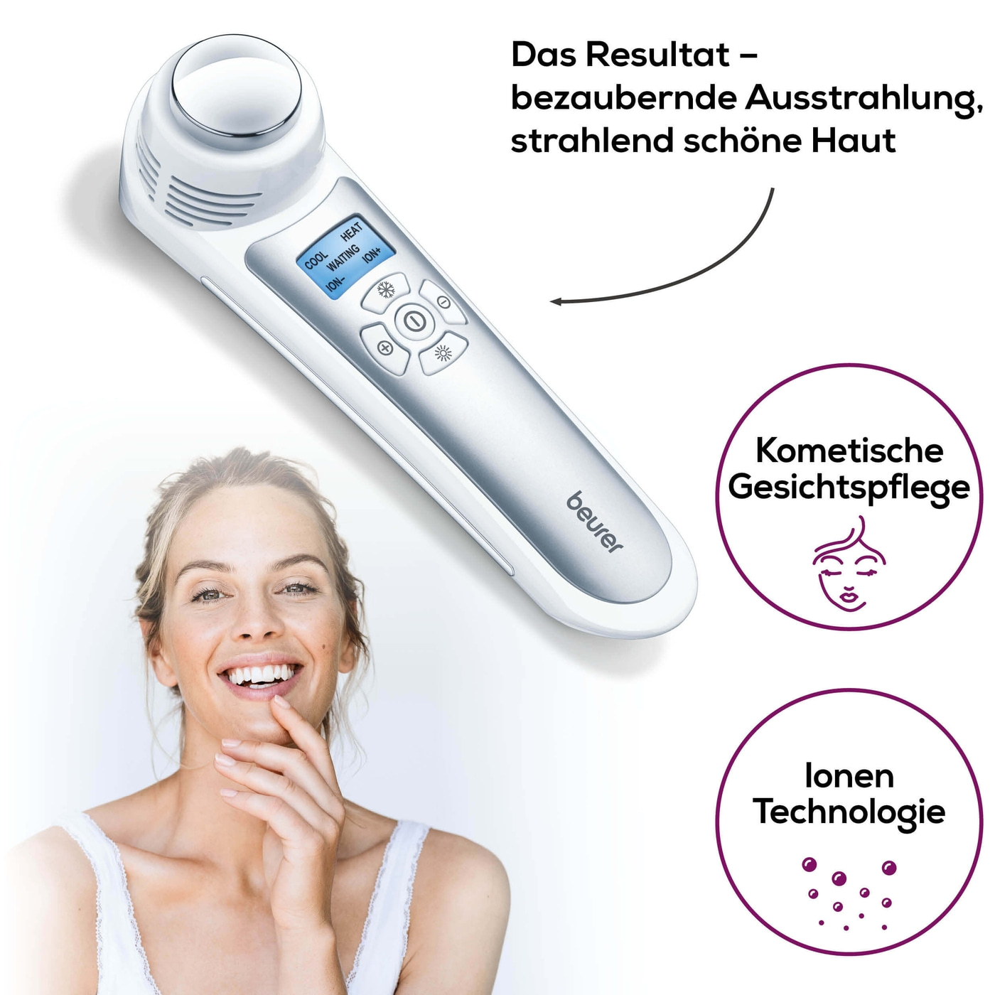 Beurer Anti-Aging-Gesichtspflege FC 90 Pureo Ionic Skin Care-Anti-Aging-Gesichtspflege mit faltenreduzierender Wirkung