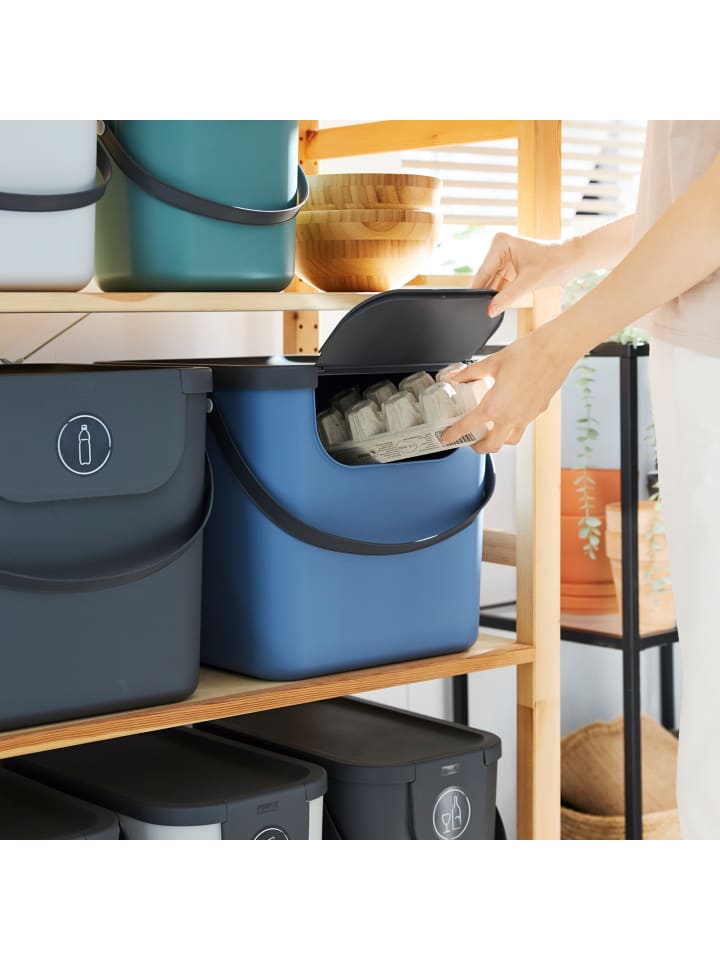 Rotho Albula Mülltrennungssystem 40 l für die Küche in Horizontblau günstig kaufen onesize