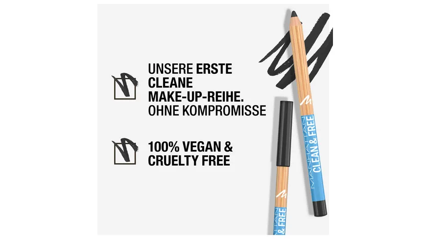 MANHATTAN COSMETICS Clean & Free Eyeliner Pencil 1 - Pitch Black