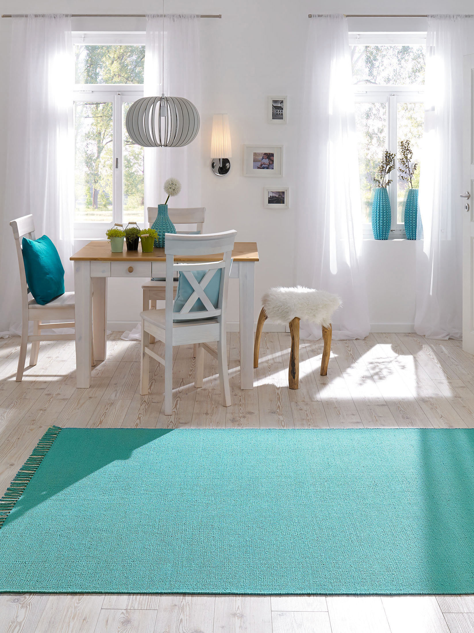 Summerweave Baumwoll-Teppich, Petrol