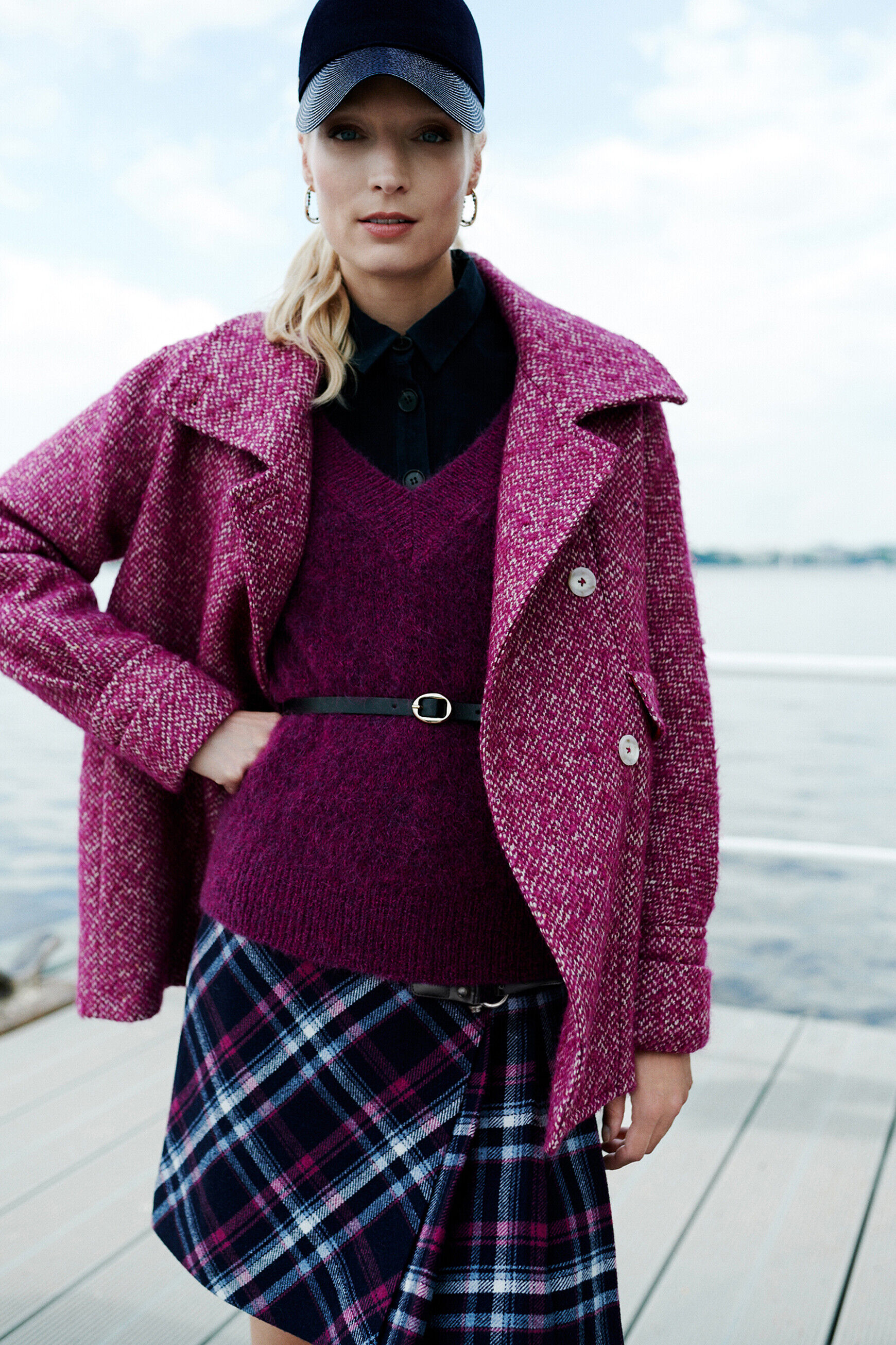 jupe margaret plaid bleu marine femme