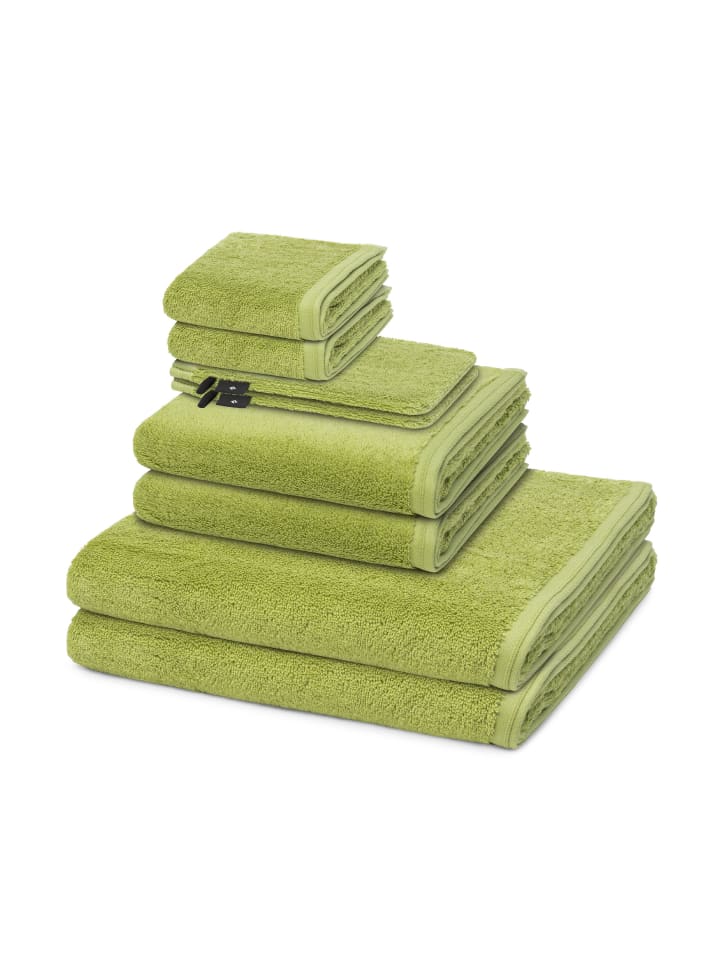 Vossen 2 X Wasch- 2 X Gäste- 2 X Dusch- 2 X Handtuch im Set Vegan Life in Avocado günstig kaufen 8
