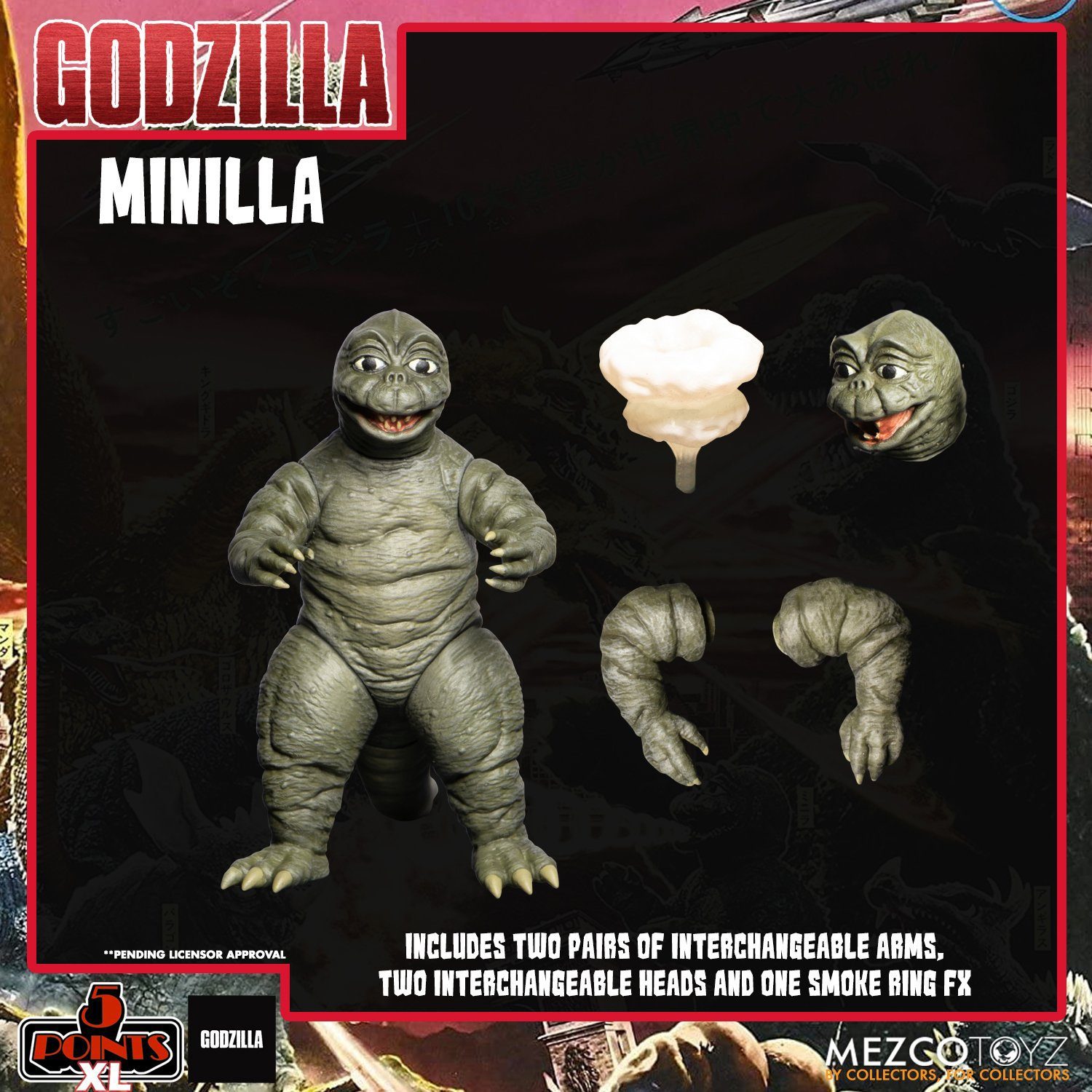 MEZCO Actionfigur Godzilla 5 Points XL Box Set 2 Actionfigur Monsters 1968