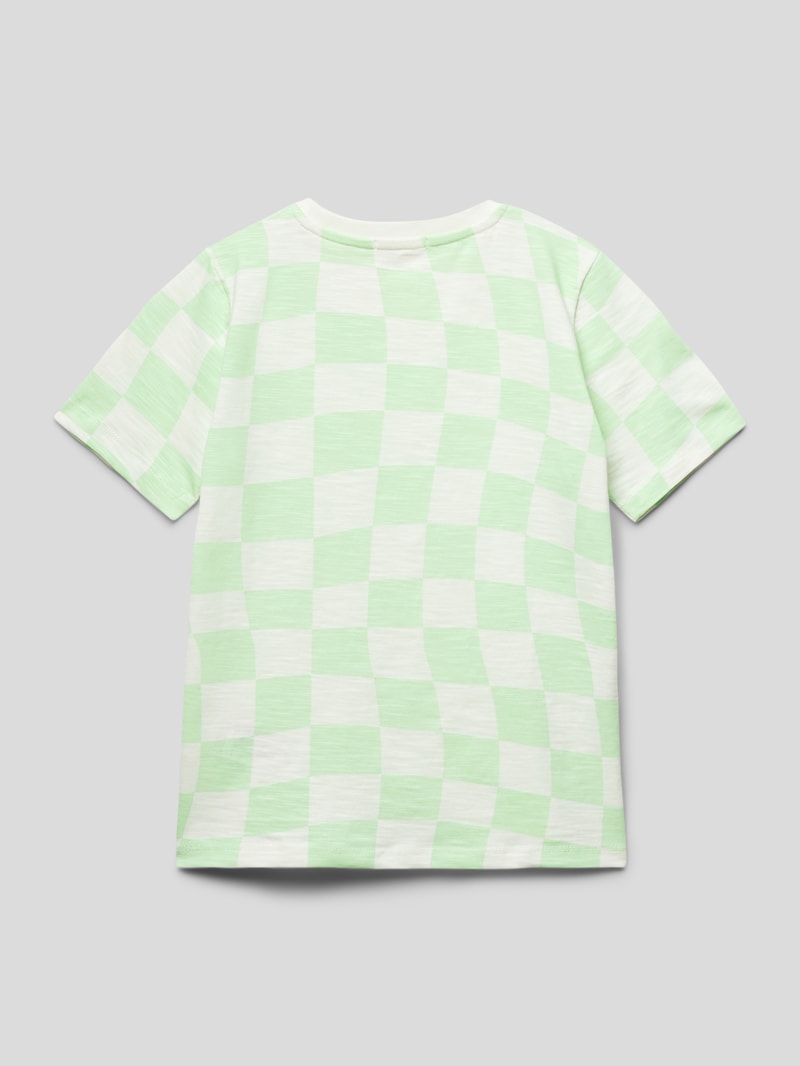T-Shirt mit Karomuster in hellgrün