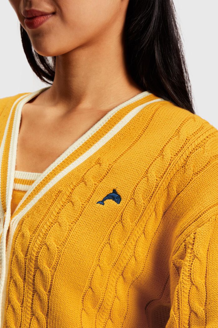 Cardigan mit Zopfstrick