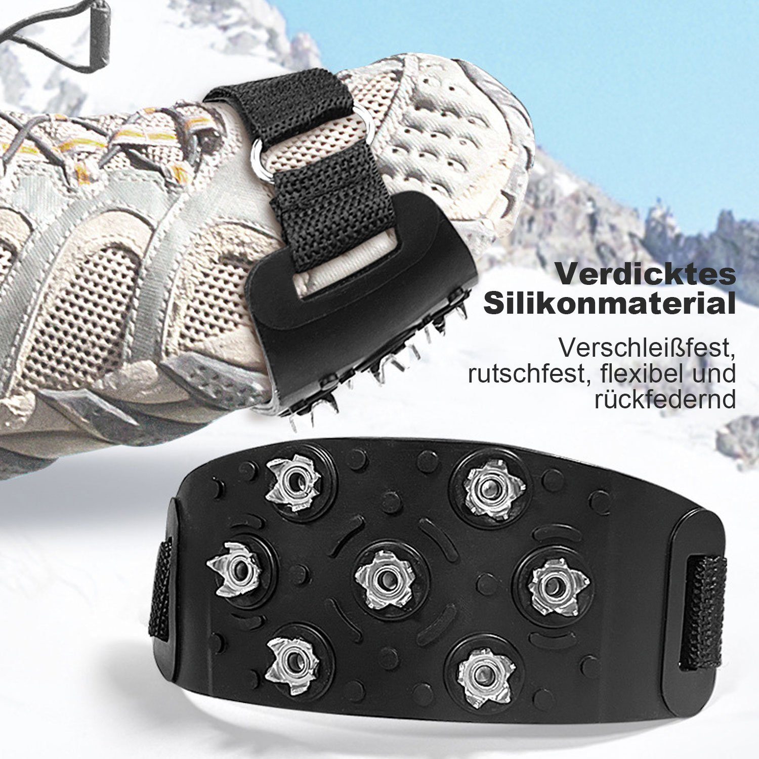 TOPMELON Steigeisen 2paar Schuhspikes Schuhkrallen Silikon Anti-Rutsch-Spikes