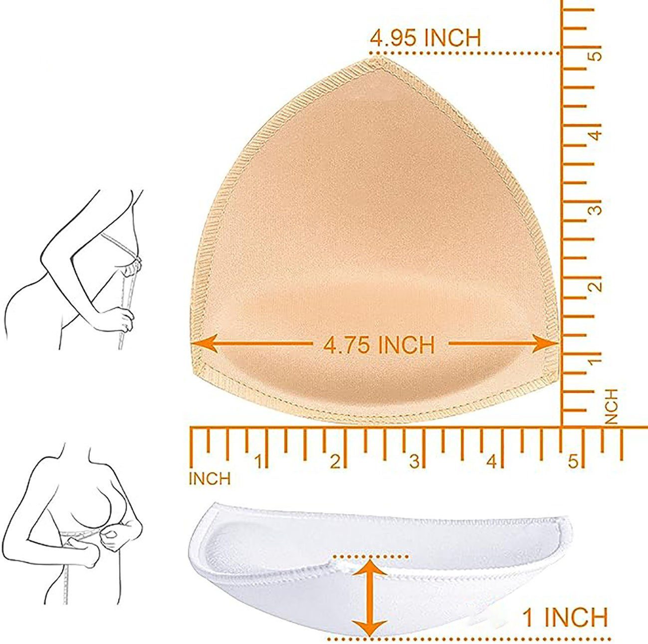 CTGtree BH-Einlagen 5 Paar BH Einlagen Bra Pads herausnehmbaren Sport BH