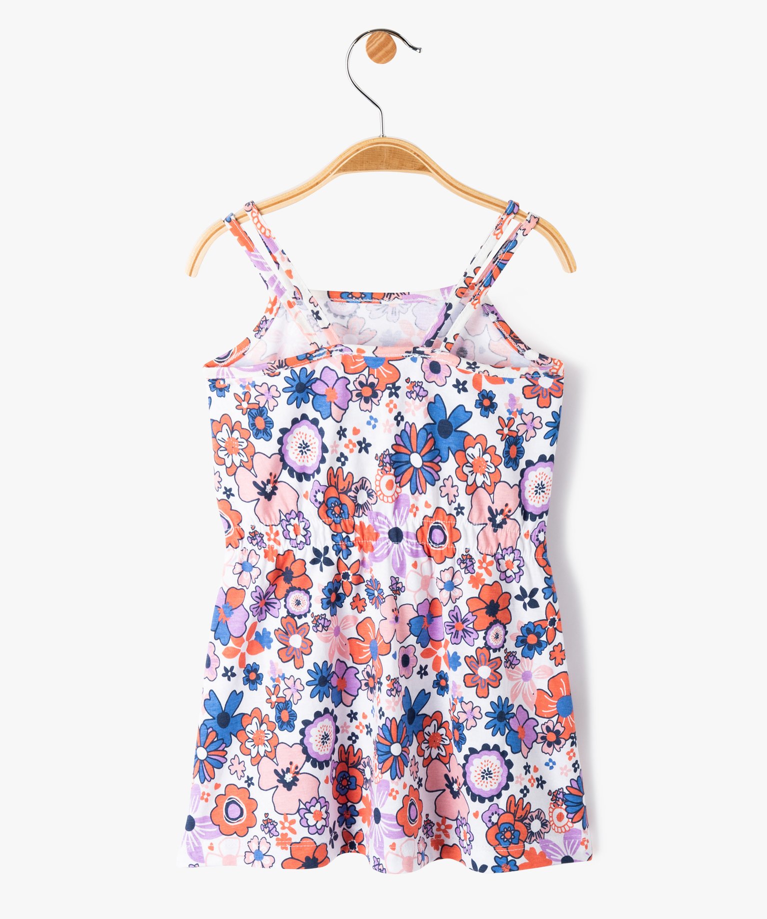 Robe bébé fille à bretelles fines et motifs fleuris ecru | GEMO