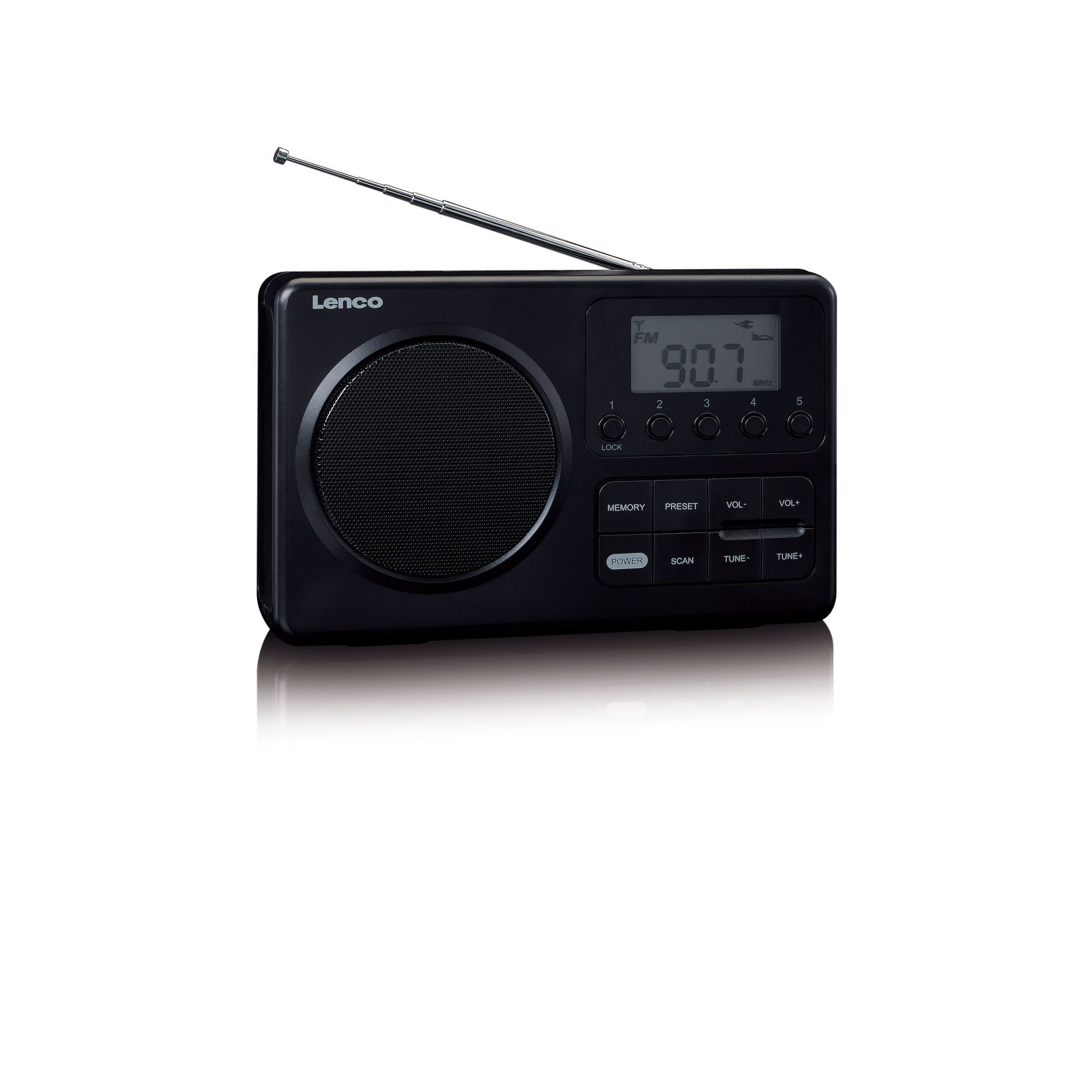 Lenco MPR-035 Kompaktes tragbares FM Radio mit LCD-Display