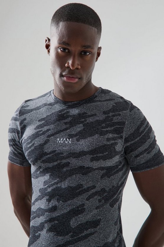 Man Active nahtloses Camouflage T-Shirt