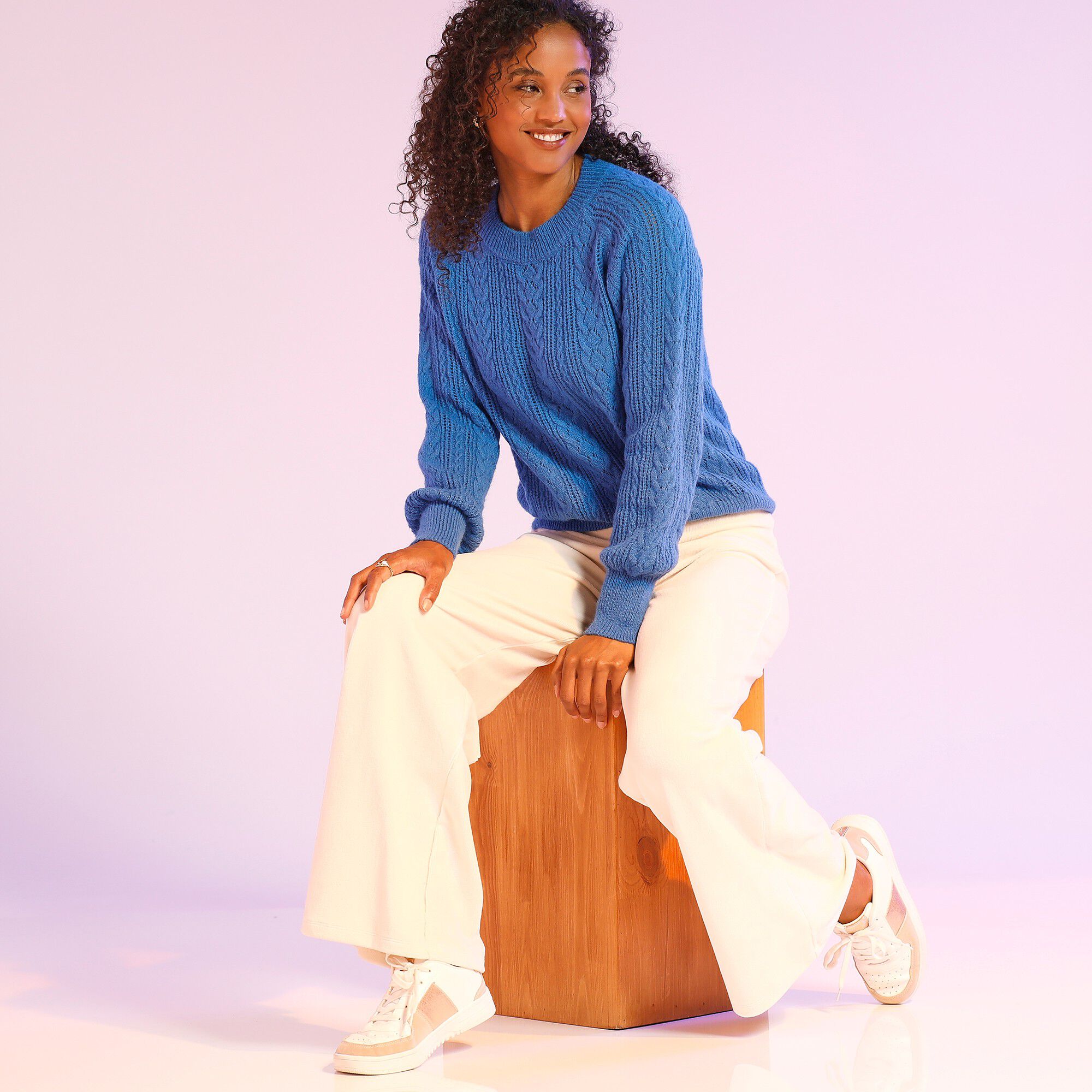 Pantalon large en velours hyper confort