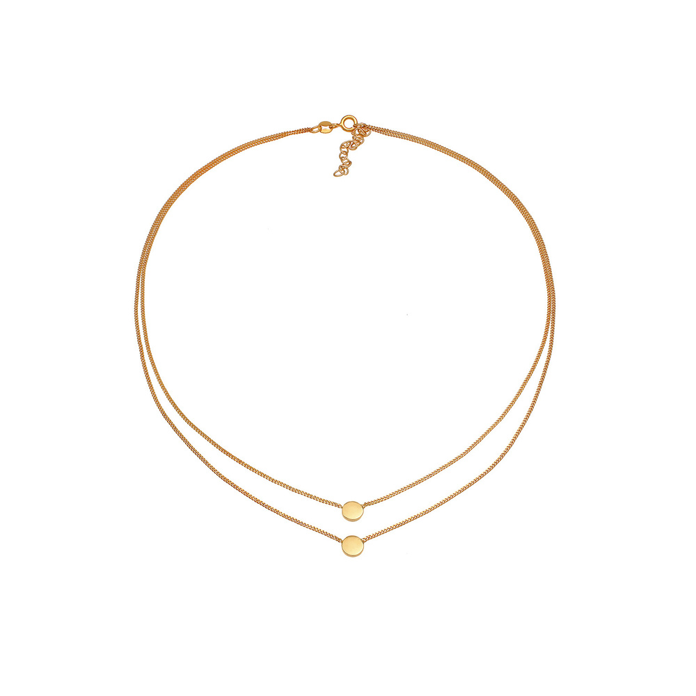 Elli Elli Collier Ladies Choker Layer Circle Geo Look Blogger Trend en argent sterling collier