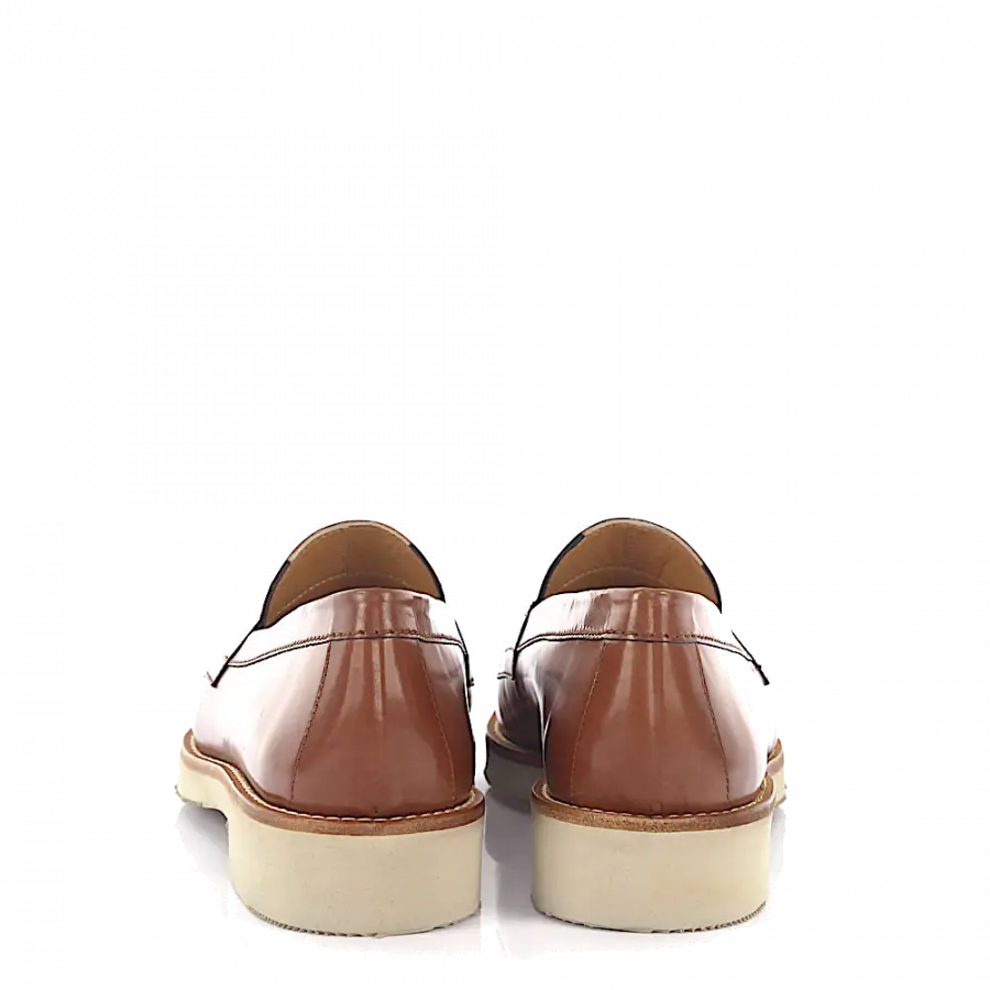 Truman's - Loafer Glattleder Kalbsleder braun - beige