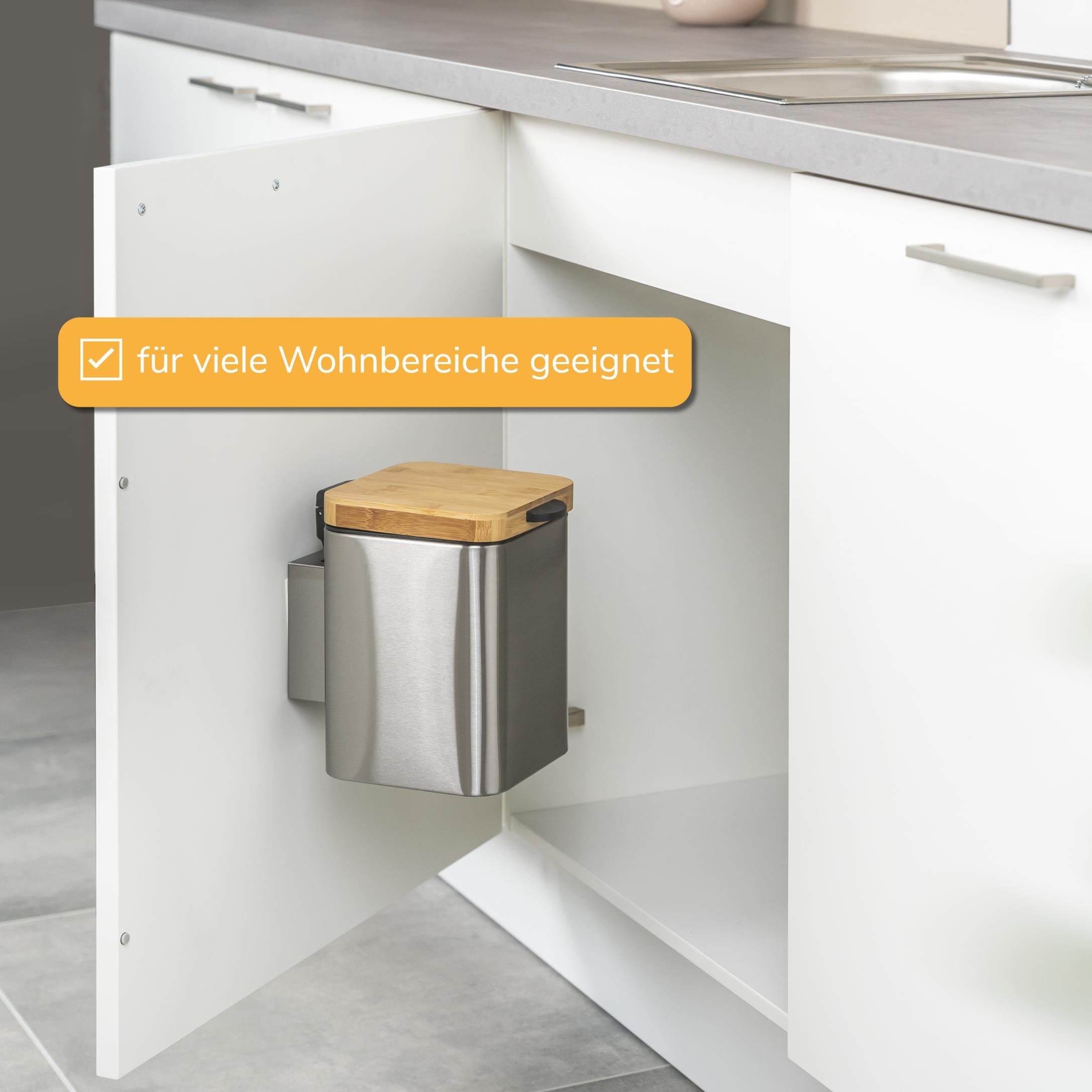 bremermann Kosmetikeimer bremermann Wand-Kosmetikeimer 3 l, Badmülleimer 2-Wege-Montage, eckig
