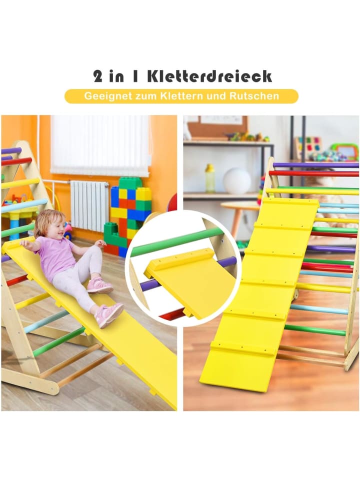 COSTWAY 2-in-1 Kletterdreieck in Bunt günstig kaufen 70x120 cm