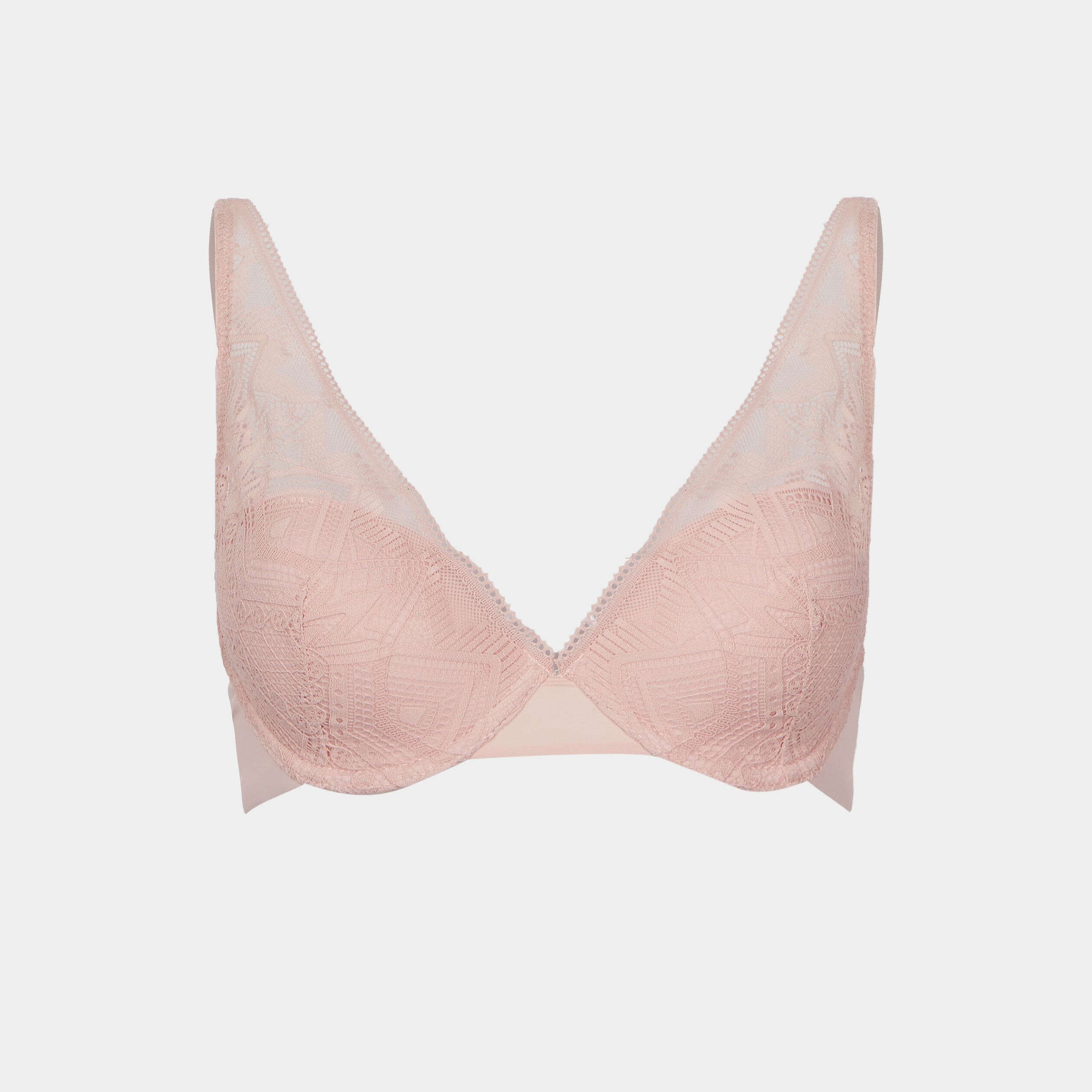 Soutien-gorge foulard dentelle à coques rose poudrée femme | La Halle