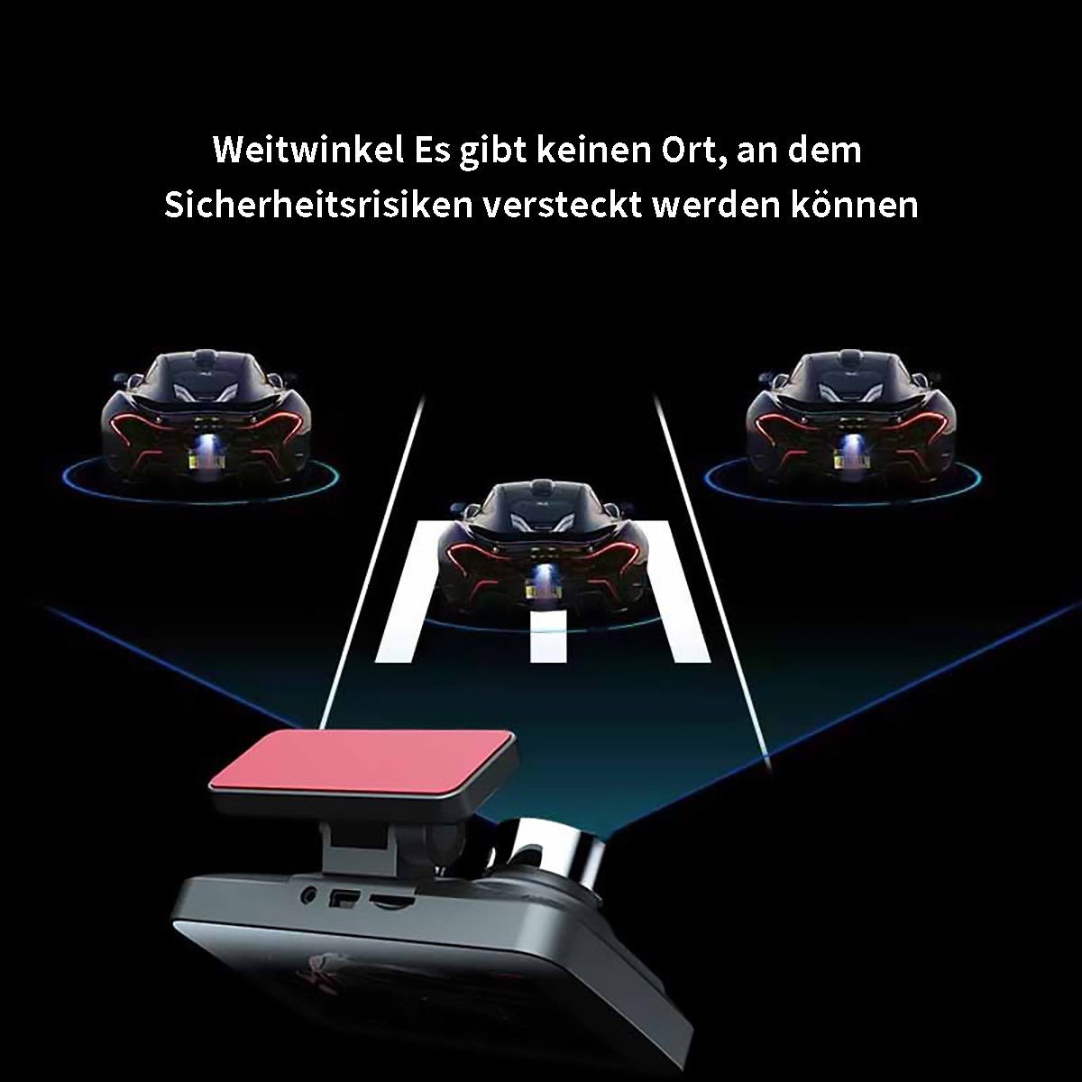 Yoyaxi Hochauflösende Autokamera mit WiFi-Konnektivität Dashcam (Doppelte Linsen, Weitwinkel, Nachtsicht für umfassende Abdeckung)