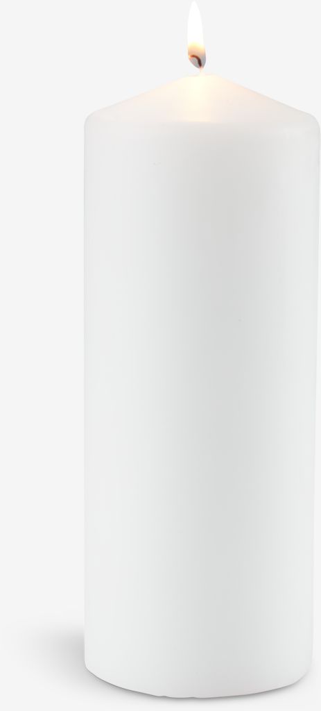TORALF Würfelförmige Kerze TORALF Ø8xH20cm weiß