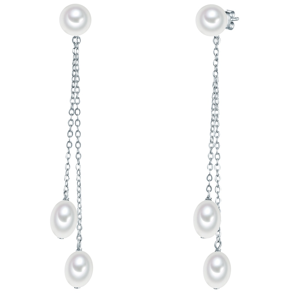 Valero Pearls Boucles d'oreille en argent Argent sterling Perle de culture d'eau douce en Argen Boucles d'oreilles