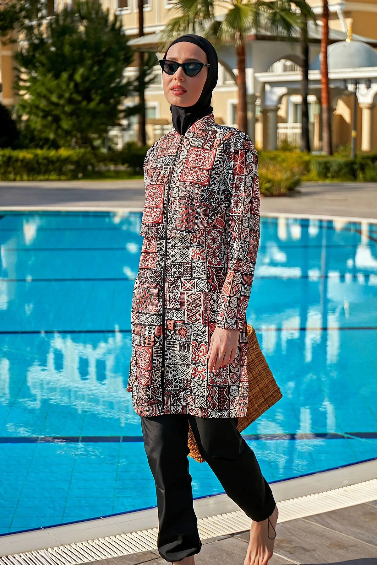 Remsa Mayo  Vorne bedeckter Fallschirm-vollständig bedeckter Hijab-Badeanzug R069A Nursel
