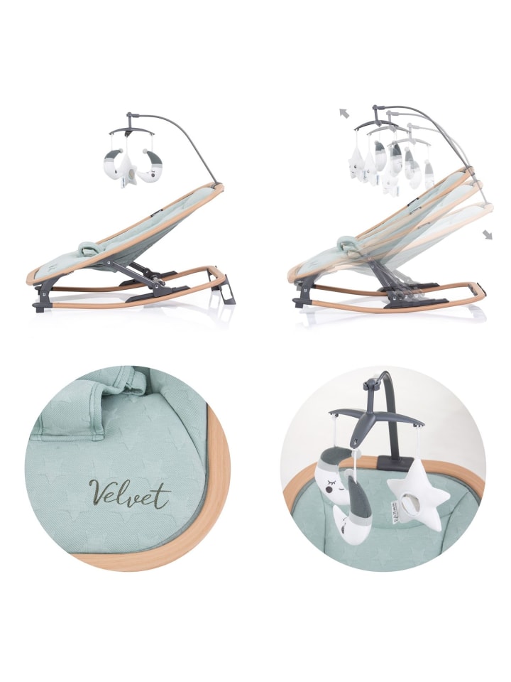 Chipolino Babywippe Velvet faltbar in grün günstig kaufen onesize