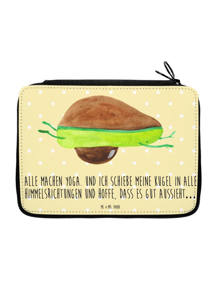 Mr. & Mrs. Panda Federmappe Avocado Yoga mit Spruch in Gelb Pastell günstig kaufen onesize
