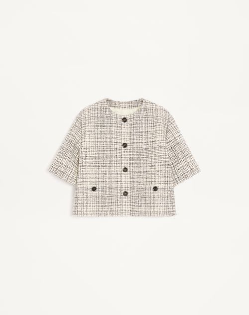 Casaco de tweed quadrado