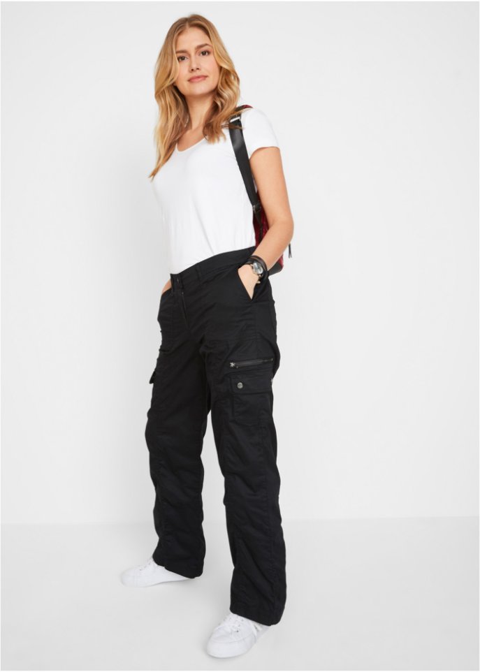 Baumwoll Cargohose mit Bequembund, Loose Fit