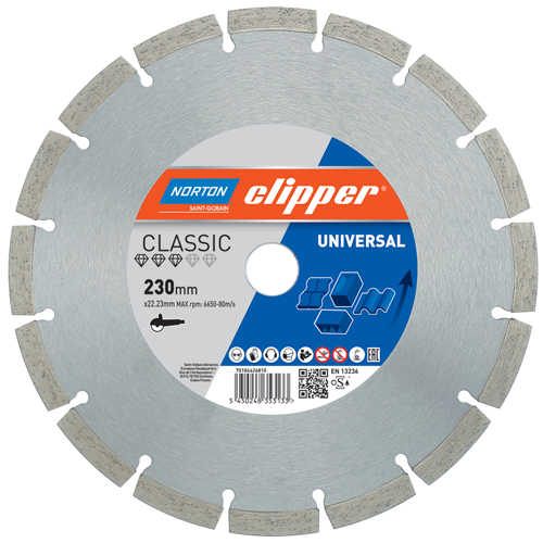 Lame de scie diamantée universelle classique Norton Clipper 70184626807 125 x 22,23 mm