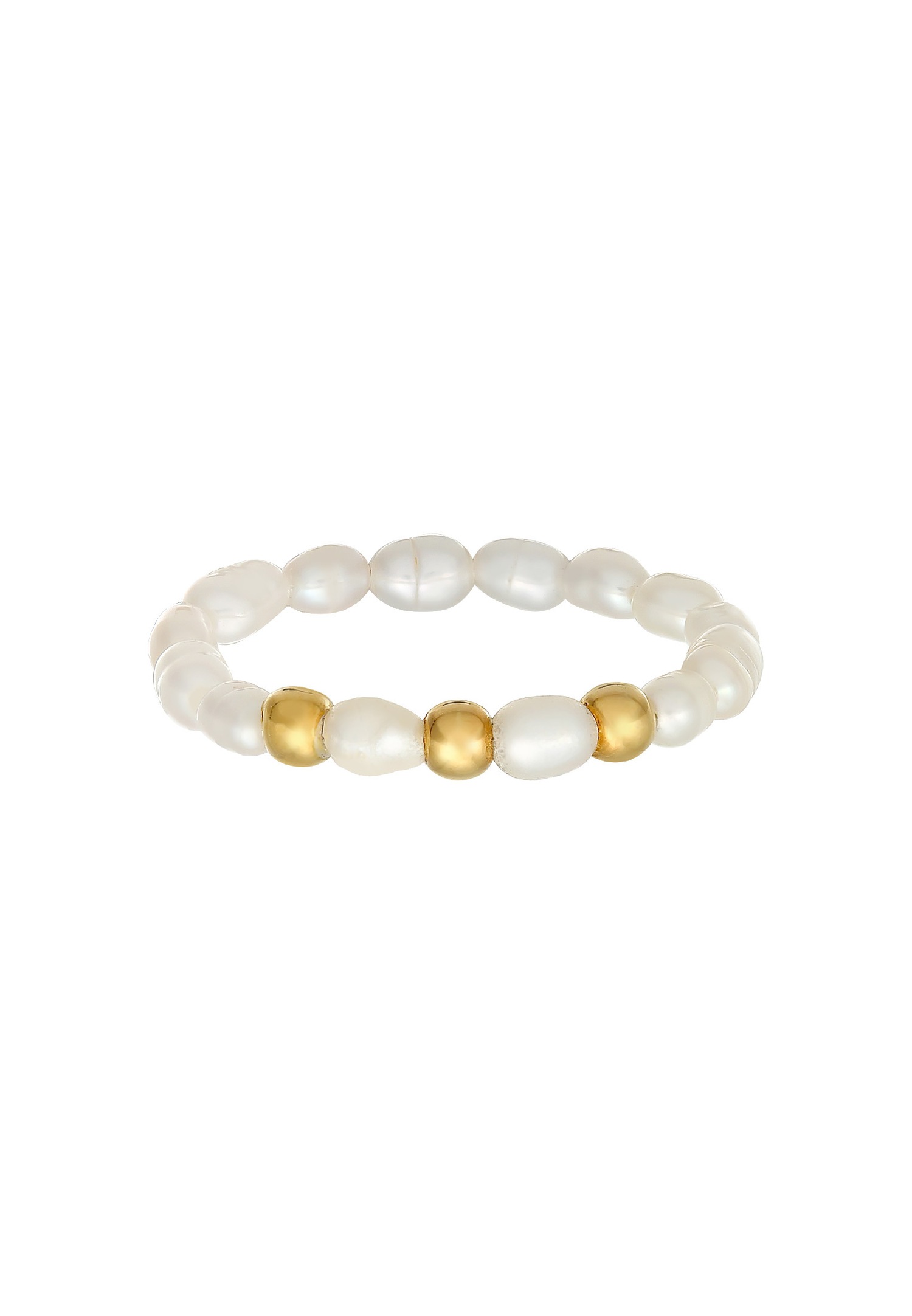 Collar de mujer Elli con cuentas modernas y perlas cultivadas de agua dulce en plata de ley 925 chapada en oro.