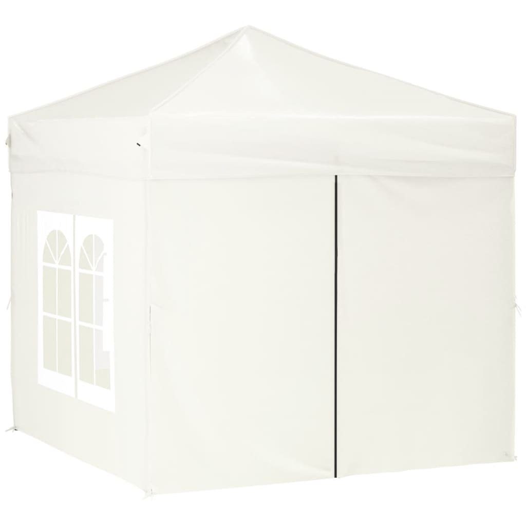 vidaXL Partyzelt Partyzelt Faltbar mit Seitenwänden Creme 2x2 m