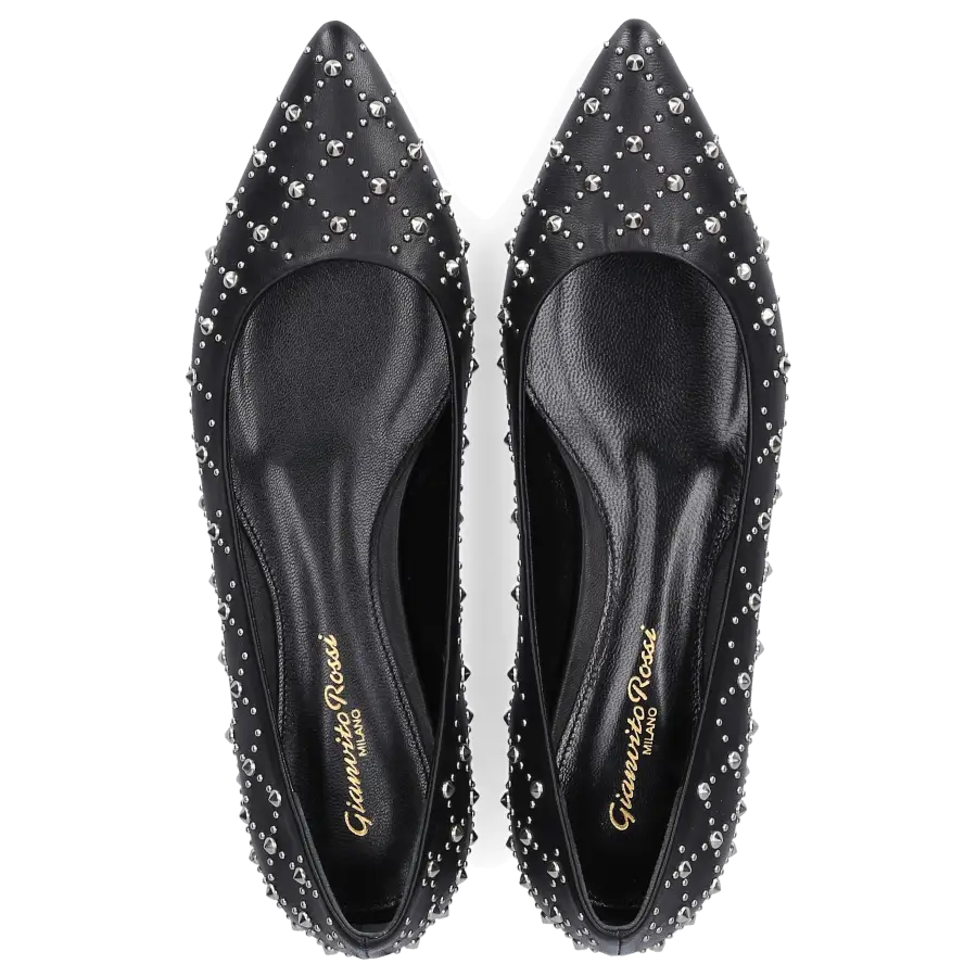 Gianvito Rossi - Ballerinas GN2012 Nappaleder Nieten schwarz - schwarz
