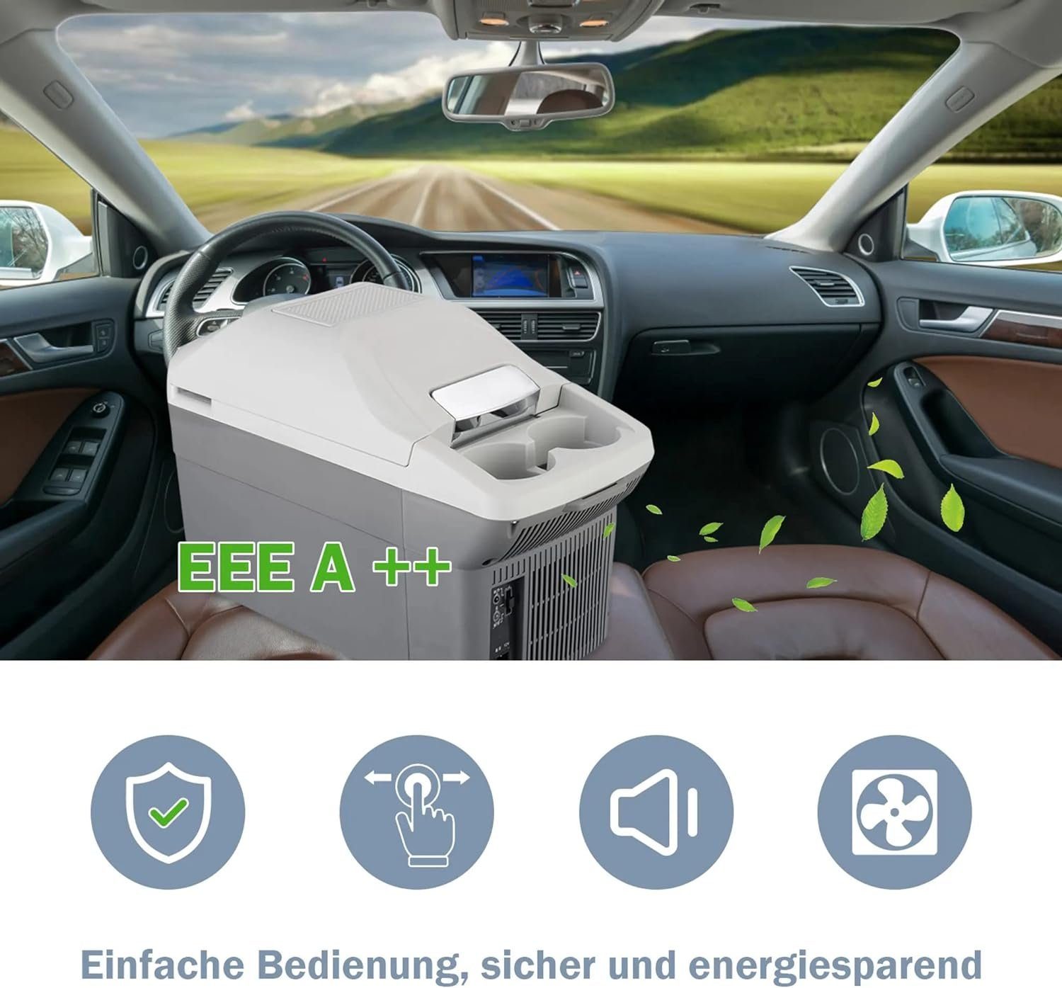 A Ade Elektrische Kühlbox Mobil Kühlschrank 9L, 12V/230V, Minikühlschrank, 9 l, kühlt & wärmt