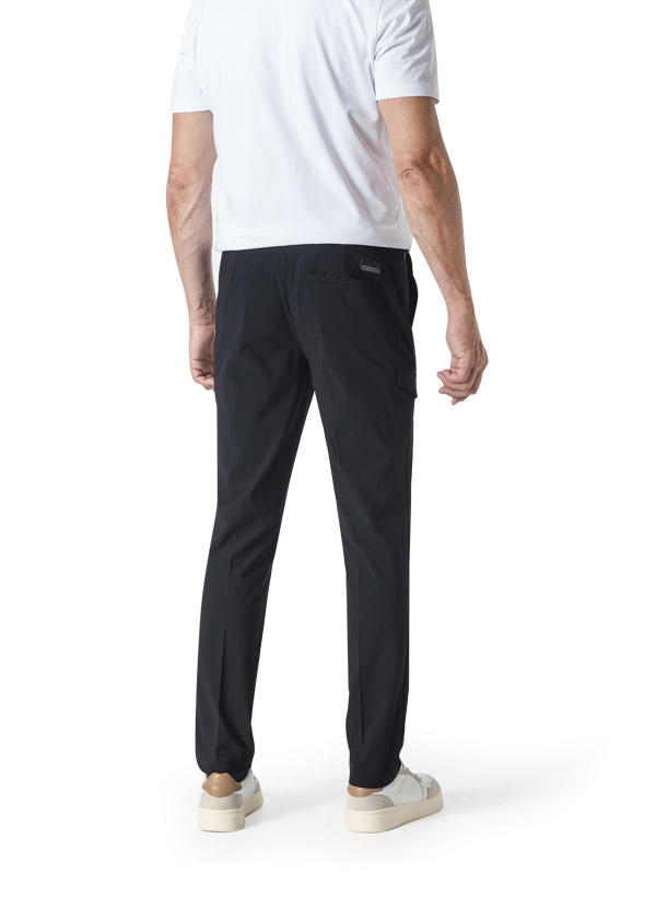 BOGGI MILANO, Cargopants, Mikrofaser, schwarz