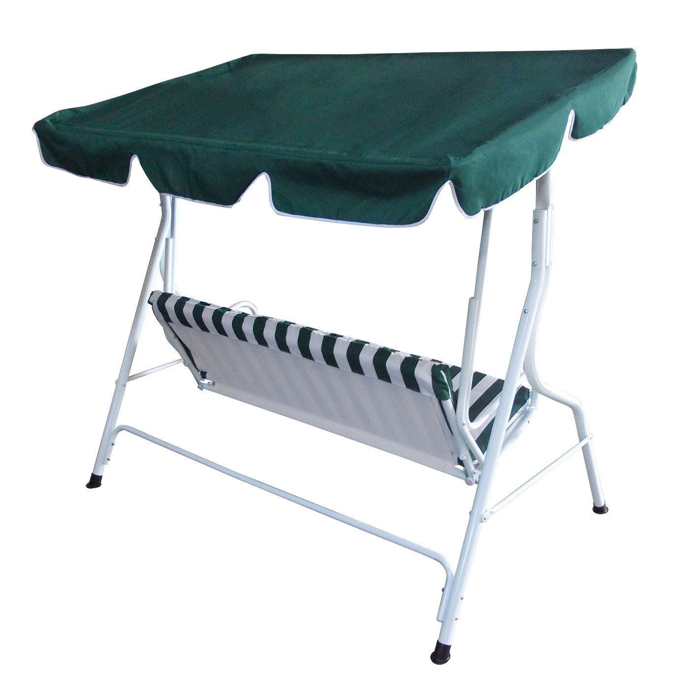 DEGAMO Hollywoodschaukel Florida, 3,00-Sitzer, 3-sitzer, Stahlgestell weiss, Bezüge grün/weiss