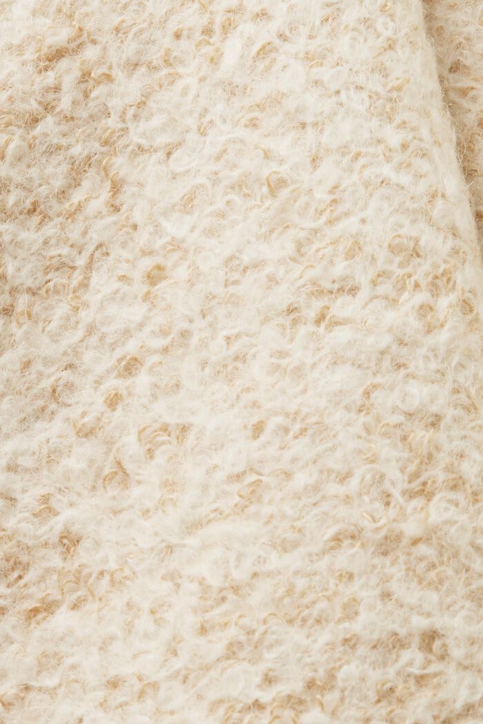 Bouclé Kapuzenmantel aus Wollmix