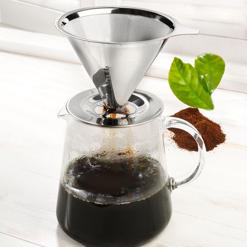 Trendglas Jena Kaffeebereiter Pour-Over Edelstahl-Permanentfilter