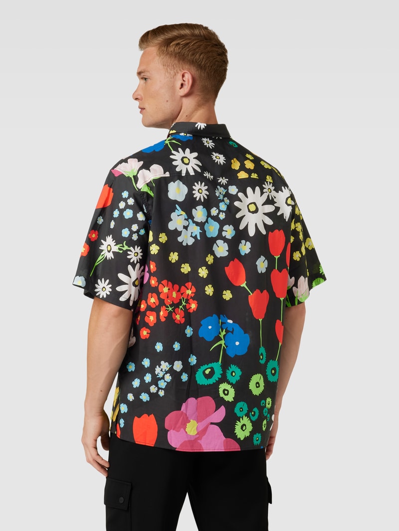 Freizeithemd mit floralem Muster Modell 'CHEMISE' in schwarz