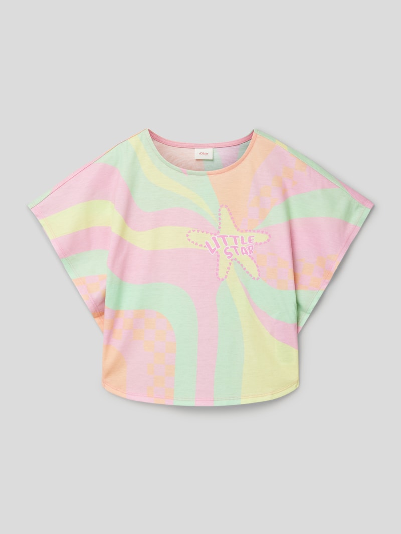 T-Shirt mit Statement-Print in rosa