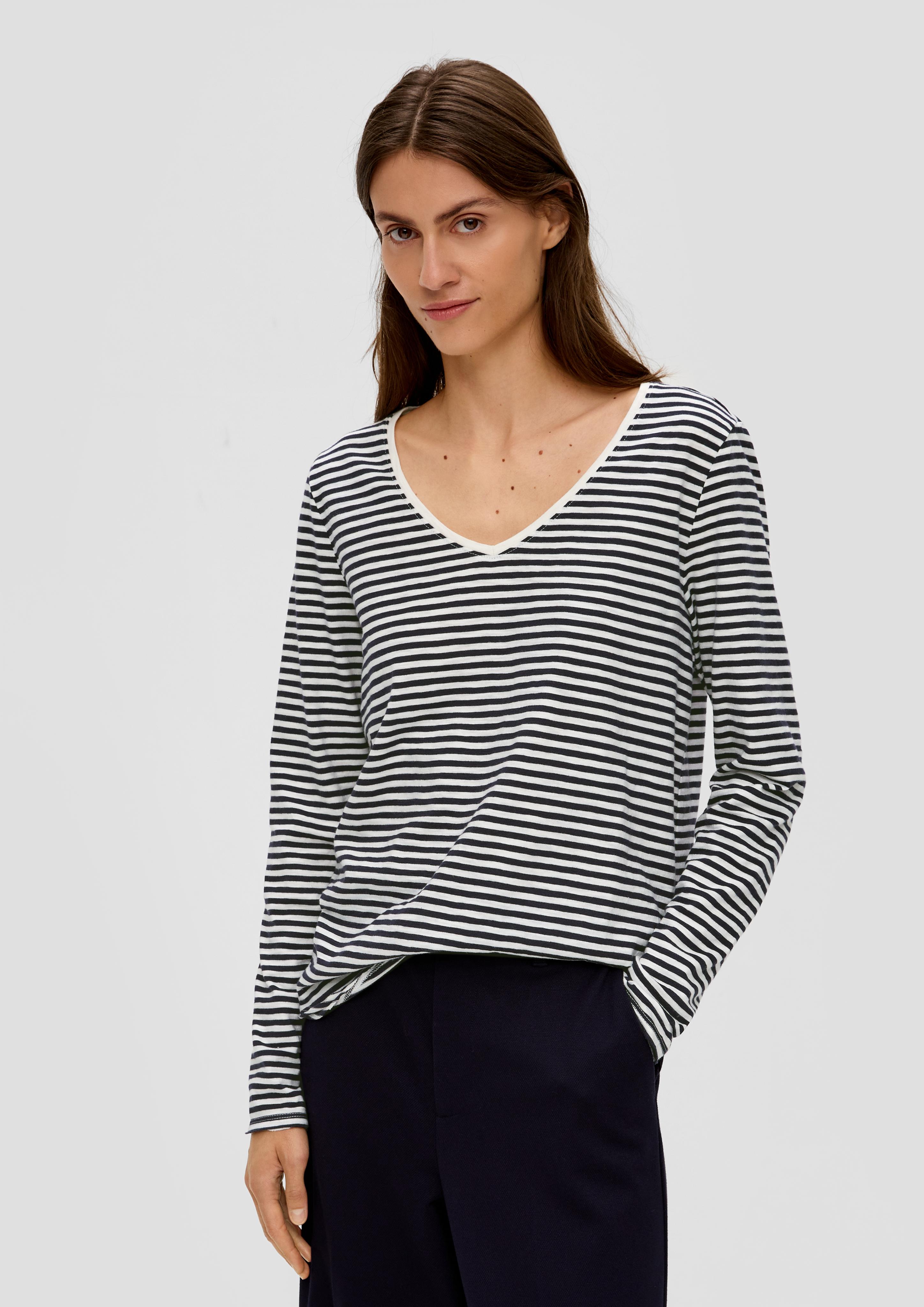 Gestreiftes Longsleeve mit Rollsaum  2135958-59H2