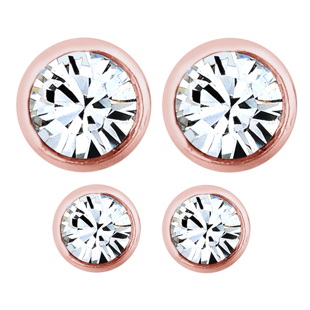 Elli Elli by Julie & Grace Boucles d'Oreilles Solitaire Ensemble Cristaux en Argent 92 Boucles d'oreilles