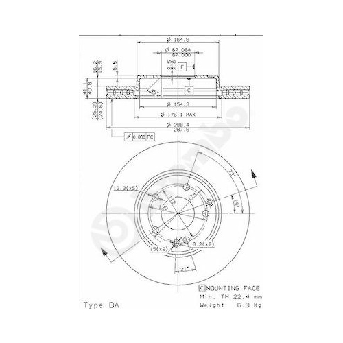09.8411.11 BREMSSCHEIBE BREMBO VA  VP2 - ATU