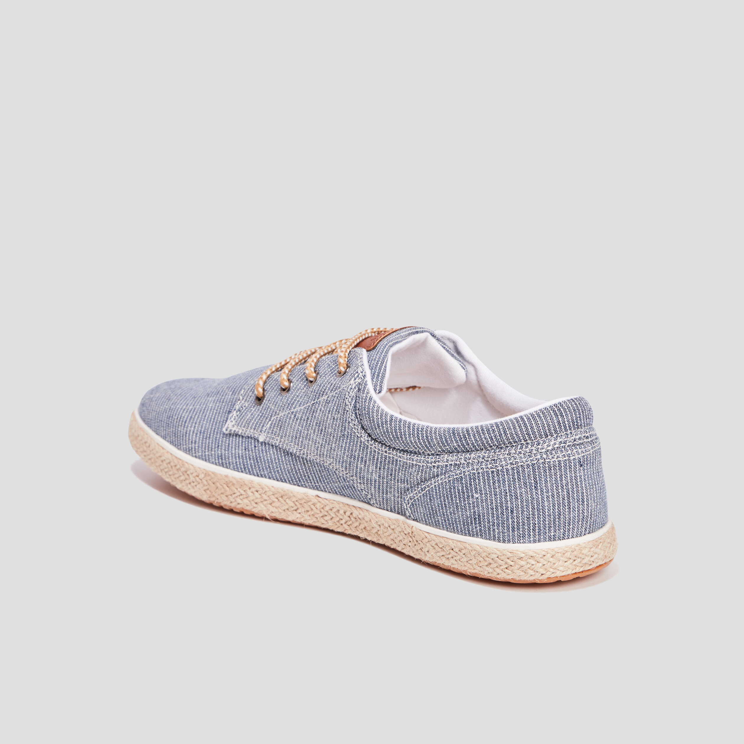 Tennis derbies en toile à lacets bleu homme | La Halle