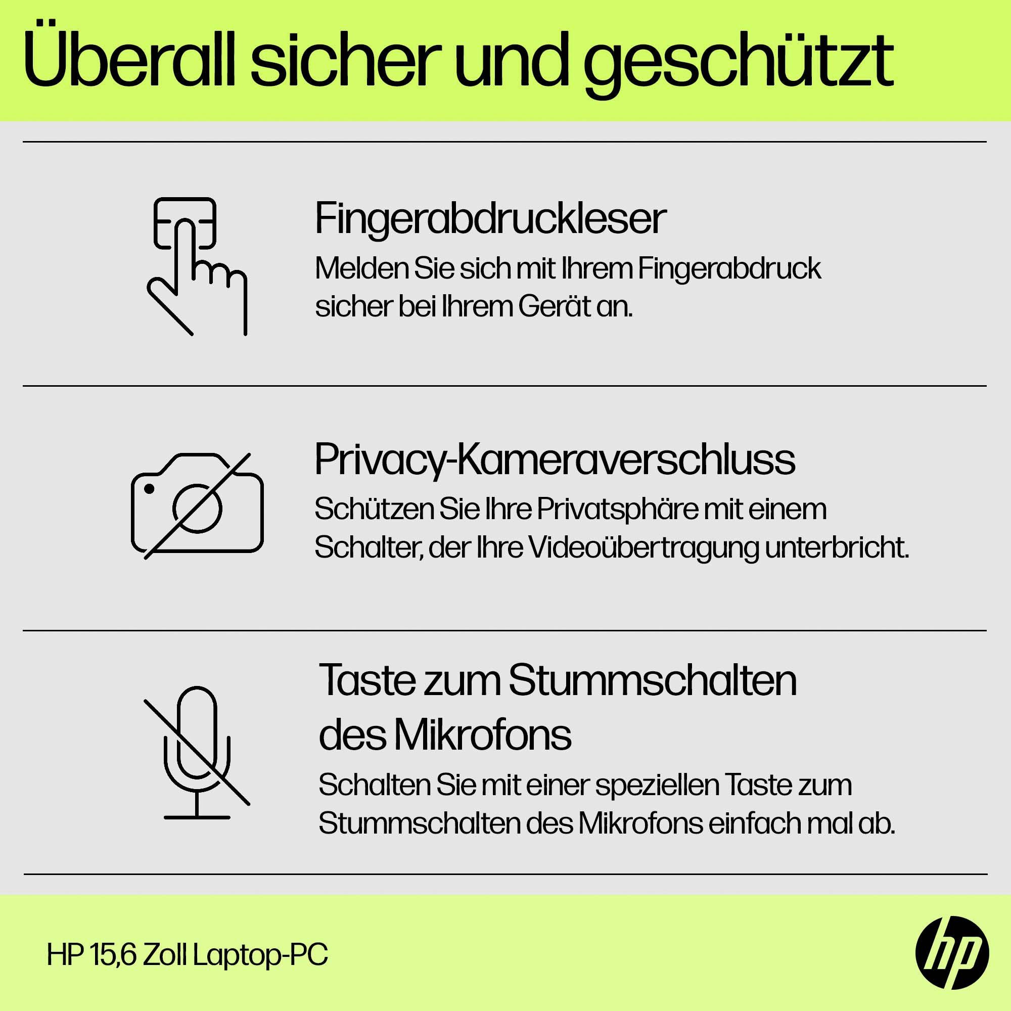 HP 15s-fq2235ng Notebook (39,6 cm/15,6 Zoll, Intel Core i3 1115G4, UHD Graphics, 512 GB SSD)