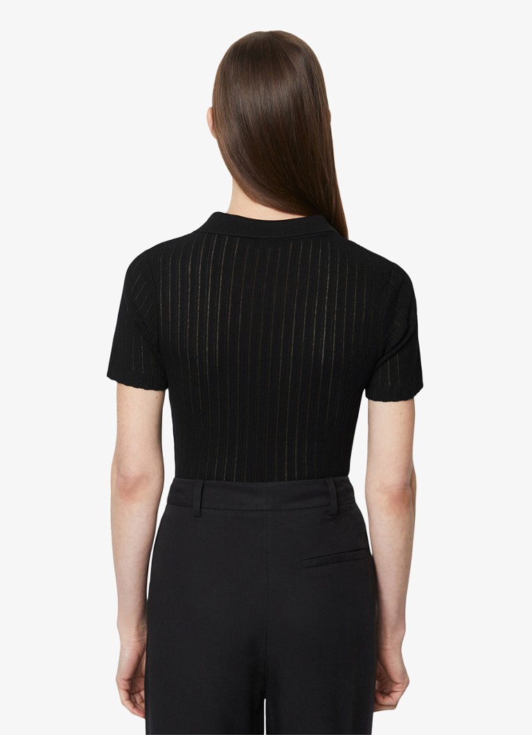 Marc O'Polo Rib knitted polo with stretch